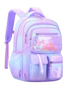 Gradiente menina infantil mochila bolsa escolar back mack rosa para criança mochila adolescente escolar kawaii fofo à prova d'água Little 240424