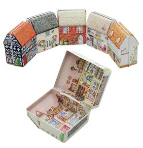 Mini Metal Box Empty Tin Storage Box Tinplate Dream House Tin Metal Container Small Storage Kids Gift13712655