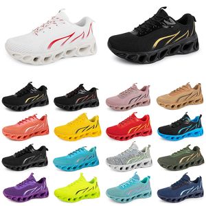 men women running shoes fashion trainer triple black white red yellow purple green blue peach teal pink Bronze breathable sports sneakers GAI