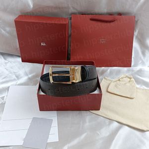 Herrbältesdesignbälten för bälten med dubbelsidig lädernålspänne i midjeband Business Leisure Mans Belt 38mm med låda