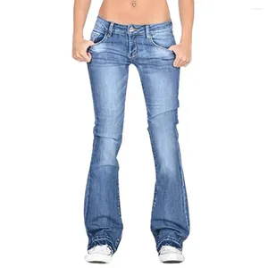 Frauen Jeans Frau Hosen mit mittlerer Taille Flare Design Denim Hosen Kleidung 2024 Pantalones Mujer