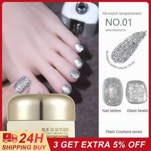 Nail Gel Photo glue shadows shiny nails polishing monochrome beauty and health glitter broken diamonds white nail Q240507