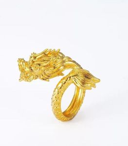 Mgfam 212r Dragon Anelli per apertura maschile virile Regolata 24k Gold Cina Mascotte National Style Jewelry2303469