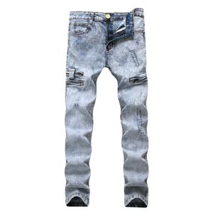 Męskie dżinsy Nowe butik mody stretch swobodne męskie dżinsy chude dżinsy mężczyźni proste dżinsowe dżinsy 2019 Męskie spodnie spodni t240507