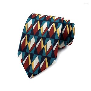 Bow Ties 8cm män slips 3,15 tum silkesgeometrisk mönstrad pil klassisk långa ascot halskläder bröllop gravatas para homens ha01