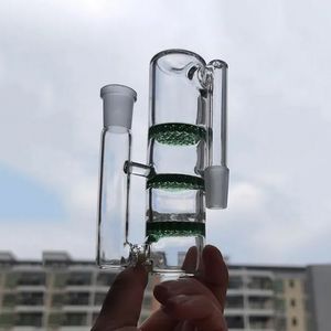 3 Schichten Perc Wabe Glassasche Asche Catcher Bong Shishs Bubbler Reclaim Catchers 14mm Joint Männlich Frauen 90 Grad Aschenbärer DAB Oil Rig Water Pipe Bongs