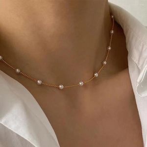 CHOKER 2024 perline Catena del collo Kpop Pearl Necklace Gold Color Goth Chocker Fashion Collar per donne Regali per feste