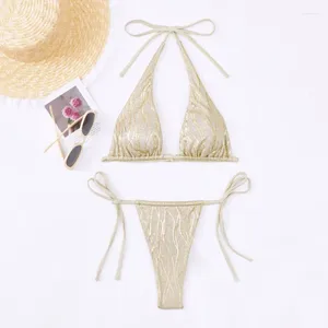 SWAME SWAME SWAME ILLATTER TRIANGLE METALLICO BIKINI TIDA SEXY SATHE SUGGERIMENTO SUGGUAGGI SWIUM MASHITTO COMPETTO