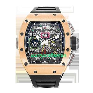 RM Luxury Watchs Meccanical Watch Mills RM1102 MENS ORGHIO 18K Calendario in oro rosa Time mese doppio fuso orario di orologio famoso meccanico di lusso wa st5q