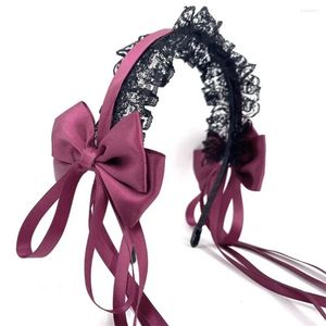 Hårtillbehör Headwear Ribbon Lolita Cosplay Hoop tygband Ruffles spetsar pannband korea stil kvinnor