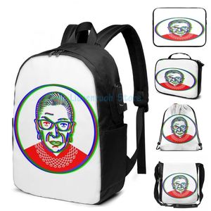 Zaino divertente stampa grafica RBG in RGB USB Charge Men School Borse Women Bag Travel Laptop