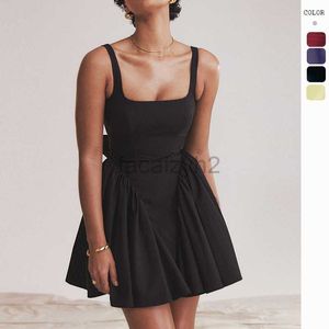 Vestidos casuais vestido de grife 2024 suspensa de alta costura de primavera/verão, gravata de borboleta de cor sólida, vestido de suspensório sem costas para mulheres vestidos de tamanho grande