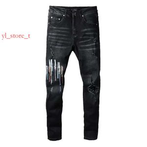 Amrir jeans denim byxor mens jeans designer jean män svarta byxor avancerad kvalitet rak design retro streetwear casual sweatpants designers pant 3339