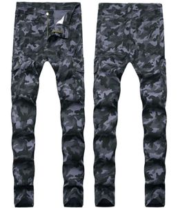 MEN039S Jeans masculinos Camuflagem Stretch Slim Cit