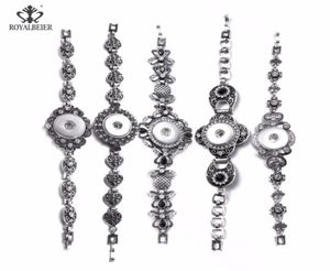 Braccialetti Charm Royalbeier 5pcslot Est Design da 18 mm bottoni a scatto Bracciale inossidabile Acciaio Flowers Floommsamera per donne SZ05639778148