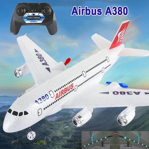 Airbus A380 RC Avião Boeing 747 RC Plano de controle remoto Aeronave 2.4g Plano de asa fixa Modelo RC Toys para crianças meninos 240507