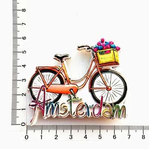 3pcsfridge mıknatısları Hollanda Reçine Buzdolabı Mıknatısları Holland Amsterdam Buzdolabı için Yaratıcı Bisiklet Mıknatısları Ev Dekorasyon Hediyeleri