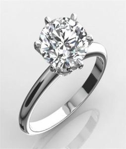 Classic Luxury Real Solid 925 Sterling Silver Ring 2Ct Roundcut SONA Diamond Wedding Jewelry Rings Engagement For Women SZ 410 S6113242