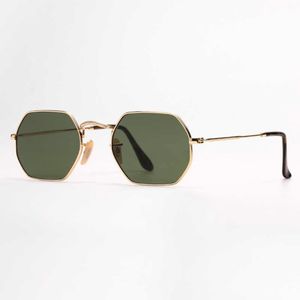 Womens Mens Sunglasses fashion Octagonal Sunglass Flat Metal Sun glasses uv protection lenses with leather case and qr code 1860