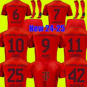 ケインサッカージャージSANE 2024 2025フットボールシャツ23 24 25 Musiala Goretzka Gnabry Bayerns Munich Camisa de Futebol Men Kids Kits Kimmich Fans PlayerバージョンPre Match