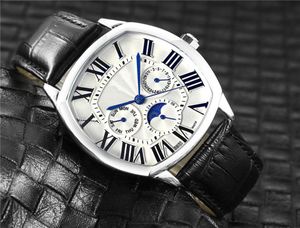 럭셔리 남성 시계 디자이너 시계 다기능 쿼츠 운동 손목 시계 가죽 스트랩 남성 시계 전체 Montre de Luxe3039968