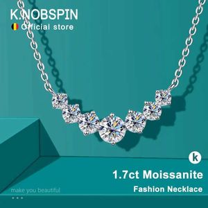 Pendant Necklaces K. NOBSPIN Moissanite Womens Necklace Exquisite Jewelry Certificate 925 SterlSliver Plated 18k Platinum Necklace J240508