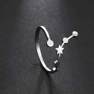 Bröllopsringar Skyrim 12 Constellation Rings for Women Star Signs Zodiac Open Ring Oxe Fiskarna Leo Virgo Gemini Fiskarna Vågen Birthday Present