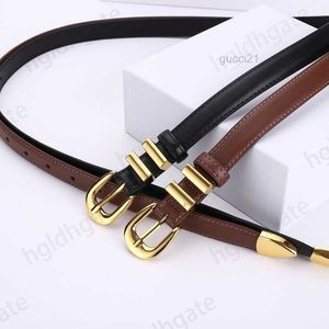 Classical Designer Belt Men Thin Luxury Belts for Women 2.5cm Width Waistband Ceinture Luxe Fashion Quiet Womens Black Brown Leather Hg095 0U65