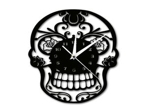 Dia da parede do crânio de açúcar morto Relógio do crânio mexicano Dia de Muertos Relógio de parede Floral Candy Skull Decorativo Relógio de parede CJ9946807