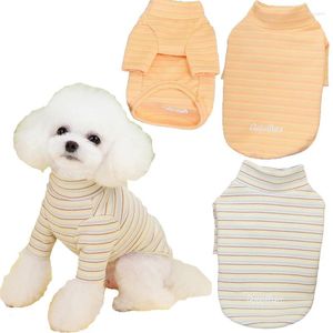 犬のアパレルウォームパーカーTシャツ冬のストリップタートルネックペットペット服小さな犬オレンジ色の子犬子猫ボトムシャツスウェットシャツヨーク