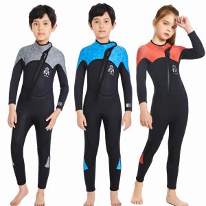 Garnitury Dzieci grube kostium kąpielowy Surfing Neopren Neopren Neopren podwodny Nurkowanie garnituru dla chłopców z galaretki stroje kąpielowe dziewczynki