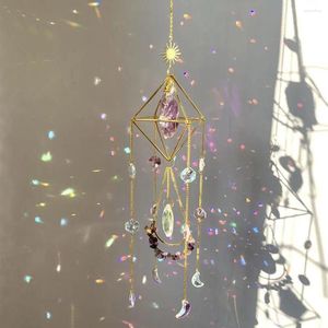 Figurine decorative Crystal Windchimes Ins Star Moon Sun Sun/Light Catcher Wall Decorazioni appeso Giardino Finestra Dormite Ribalzo estetico