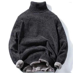 Męskie swetry mężczyźni Mężczyźni Autumn Winter Sell Plus Velvet Gruby Dzian Sweter Long Rleeve Turtleck Pullover Mężczyzna ciepłe dzianiny z wysokiej szyi M-3xl