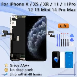 Экраны OLED -дисплей для iPhone X XR XS 11 12 11 Pro Max TFT Замена экрана для iPhone XS Max 11 Pro LCD -дисплей, 3D Touch True Tone