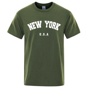 T-shirt maschile U. New York City Street Stampato Maglietta da uomo Maglietta Oversaze Fashion Abbigliamento in cotone a maniche corte traspirante J240515