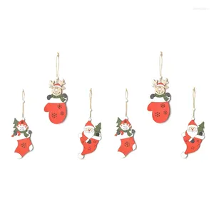 Christmas Decorations Colored Drawing Hanging Pendant Santa Claus-Snowman-Elk Shape Tree Ornament Holiday Easy To Use