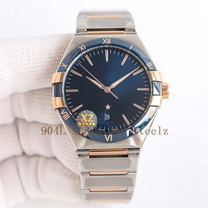 New luxury high-end men's watch 8900 mechanical automatic movement 41mm arched double-sided reflection gradient sapphire waterproof dial gold and silver strap