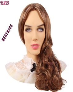 Beatrice Beauty Mask Whole samiec lateks realistyczna dorosła silikonowa maska ​​na pełną twarz dla mężczyzny cosplay impreza fetysz prawdziwa skóra High268U9943063