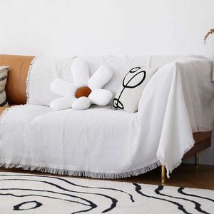 Blankets White Blankets for Sofa Comfortable Solid Color Blanket Spring Outdoor Picnic Blanket Portable Cushion Cotton Throw Blanket