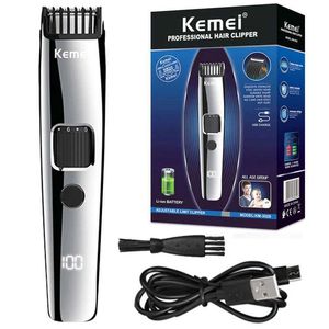 Electric Shavers Kemei 302S LCD Display Rechargeable Adjustable Beard Trimmer For Men Electric Hair Trimmer From 1mm To 10mm Lithium Battery T240507