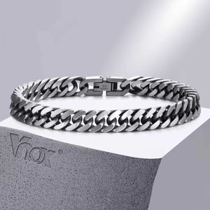 Chain Vinox Short e vintage Mens Chain Chain Bracelet vintage Vintage Stainless Stainless redond top link Jóias Cool Jewelry J240508