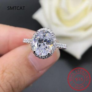 Cluster Rings 1CT 2CT 3CT Oval Moissanite Ring Women 925 Sterling Silver D Color VVS Pass Diamond Test Wedding Band No Fade