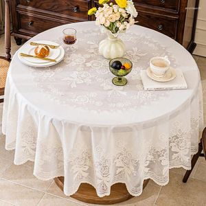 Table Cloth Wedding Decoration Creamy White Waterproof Dustproof Bowtie Pattern Plastic Tablecloth Square Round Oval Rectangle