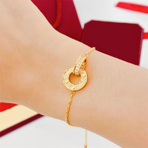 Pulseira dupla pulseira de jóias pulseira de joias de ouro amor de ouro 18k rosa prata rosa presente diamante aço inoxidável moda clássica irmã amiga presente