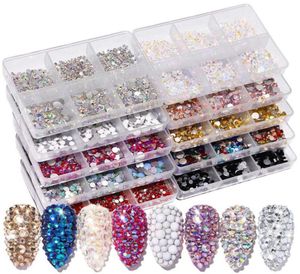 Novo tamanho misto de cristal de cristal abs strass de vidro para unhas não fixos 3d Flatback gems Gems Glitter Jewelry Decorações de arte de unhas2432710