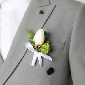 Broschen Hochzeit Brosche Stecknadel eleganter Blumenbogen für Party -Prombekleidungsdekoration Unisex Schmuck Braut Bräutigam