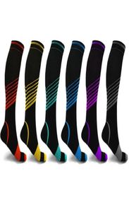 VStriped KneeHigh Compression Socks Men Women Sports Cotton Socks Fit Athletic Running Nurses Flight Travel Recovery Stockings U5342995