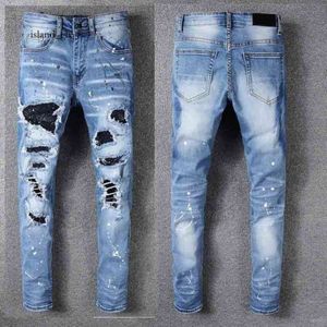 Designer Herren Jeans Herren Retro Patchwork Flared Hosen Wildgestapelte lange Hosen gerade Y2K Baggy gewaschen für Mendesigner Jeans gewaschen