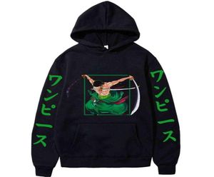 Anime One Piece Hoodie Stampato Roronoa Zoro Pullover Felpe con cappuccio a manica lunga Streetwear Streetwear Tops Y11207792389