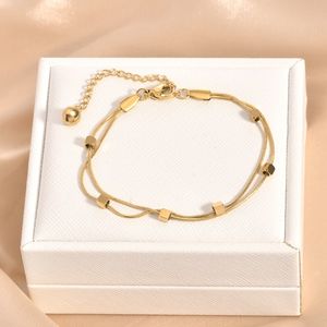 Europeiska och amerikanska modeinsdesignkedja titanstål armband guld kvinnlig rostfritt stål smycken personlighet högkänsla smycken grossist gränsöverskridande